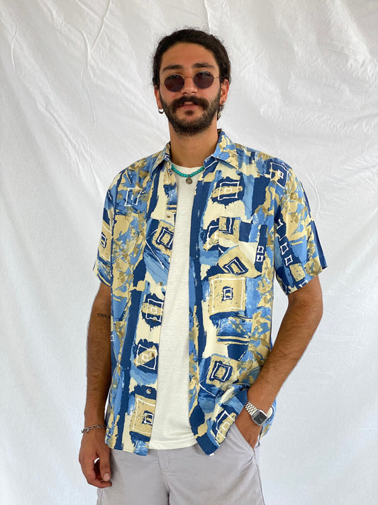 Vintage 90s Club D’amingo Casual Shirt - Balagan Vintage Half Sleeve Shirt 00s, 90s, crazy print, festival wear, graphic, graphic top, half sleeve shirt, men, mens shirt, outerwear, oversized, printed shirt, shirt, shirts, summer, techno, techno wear, Top, unisex, unisex shirts, vintage, vintage prints, women, women shirt, Y2K