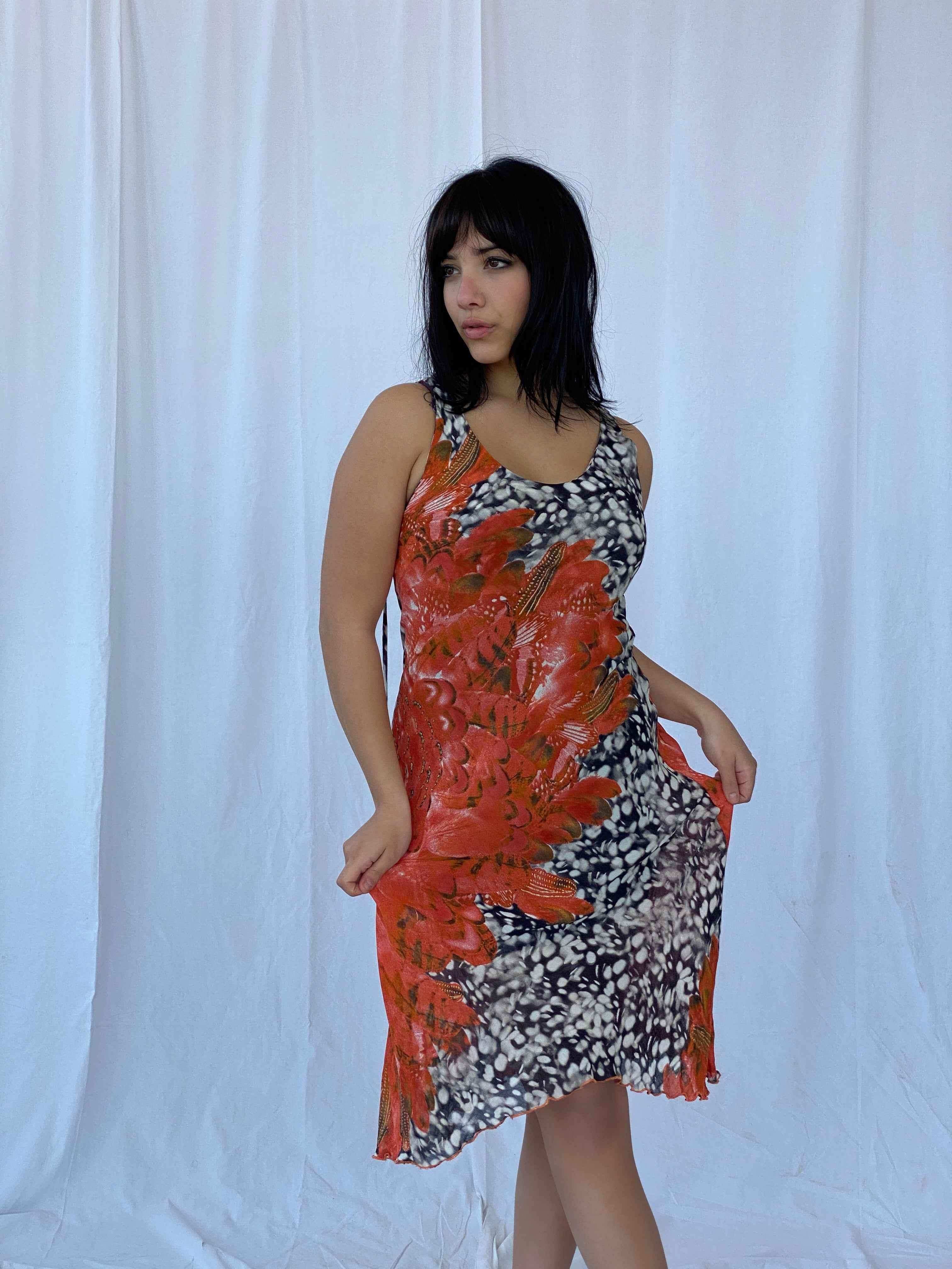 Vintage Floral Midi Dress - Balagan Vintage 