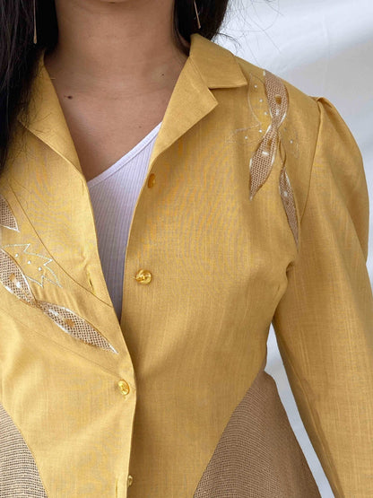 Vintage TOP FIT Best Quality Blazer - Balagan Vintage Blazer 00s, 90s, blazer, full sleeve blazer, outerwear, vintage, vintage blazer, women, yellow