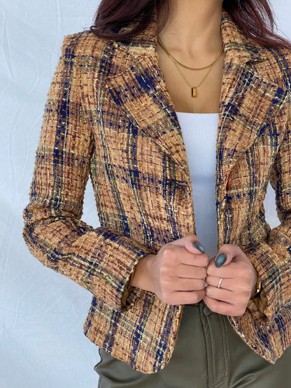 Vintage RE FOCUS Blazer - Balagan Vintage Blazer 90s, blazer, knitted, outerwear, vintage