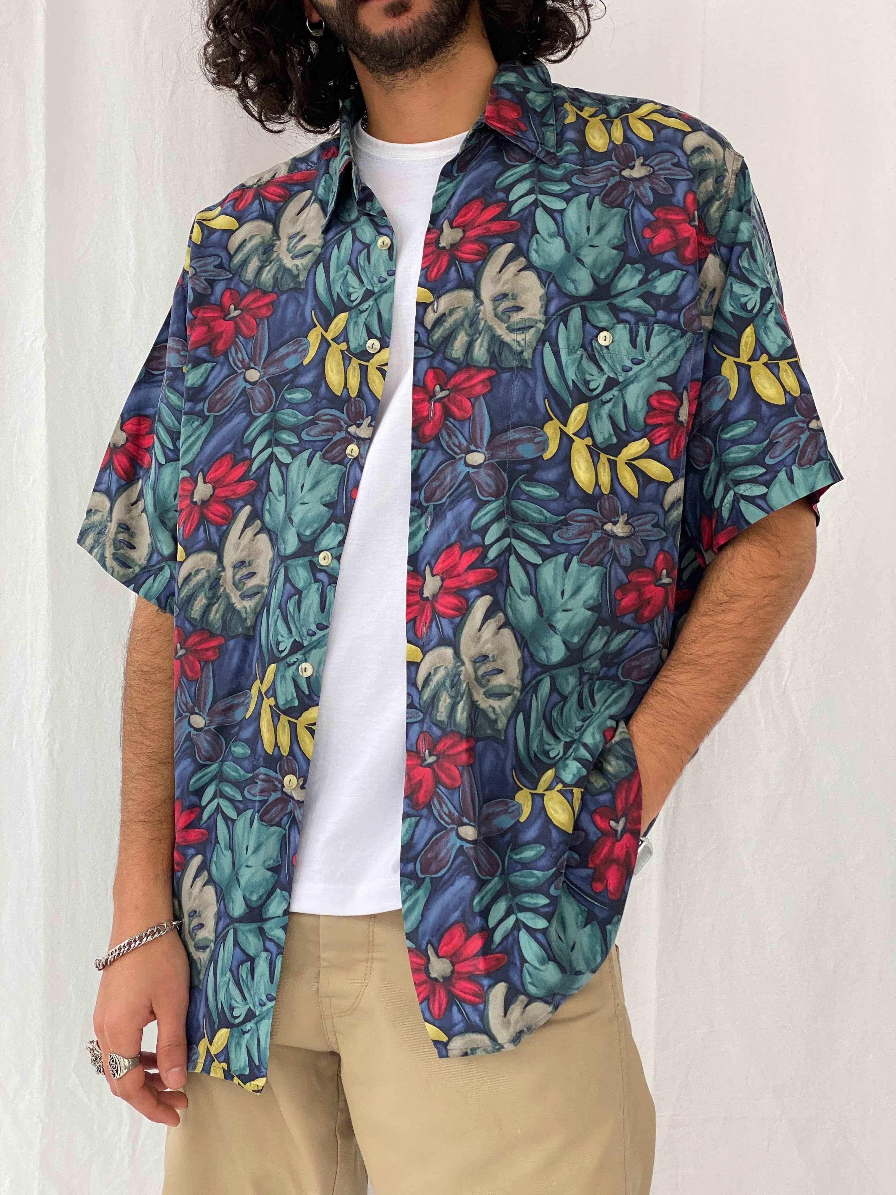 Vintage Burma Bibas Shirt - Balagan Vintage Half Sleeve Shirt 90s, half sleeve shirt, men, shirts, silk, silk shirt