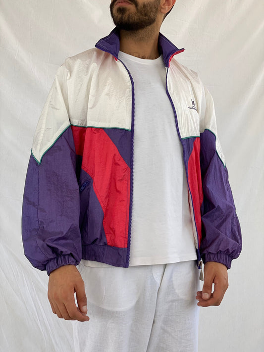 Vintage 90s Wilson Windbreaker Jacket - Balagan Vintage Windbreaker Jacket 00s, 80s, 90s, festival wear, nylon, outerwear, oversized, streetwear, techno, techno wear, Top, unisex, vintage, vintage windbreaker, windbreaker, windbreaker jacket, women