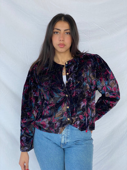 Vintage Velvet Shirt - Balagan Vintage Velvet Shirt 80s, 90s, outerwear, velvet, vintage