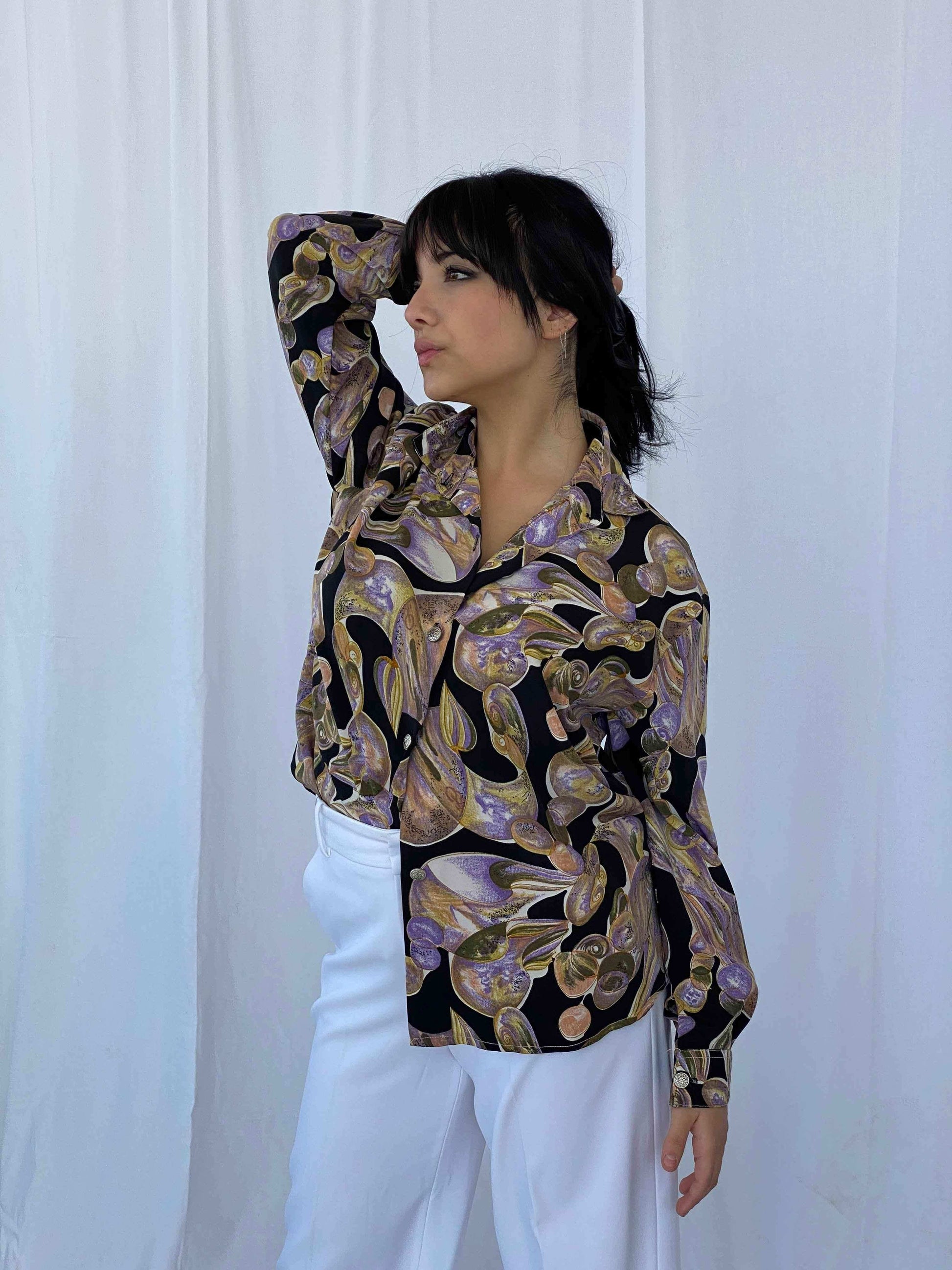 Vintage Ma Bella Fashion Shirt - Balagan Vintage Full Sleeve Shirt 90s, full sleeve shirt, print, printed shirt