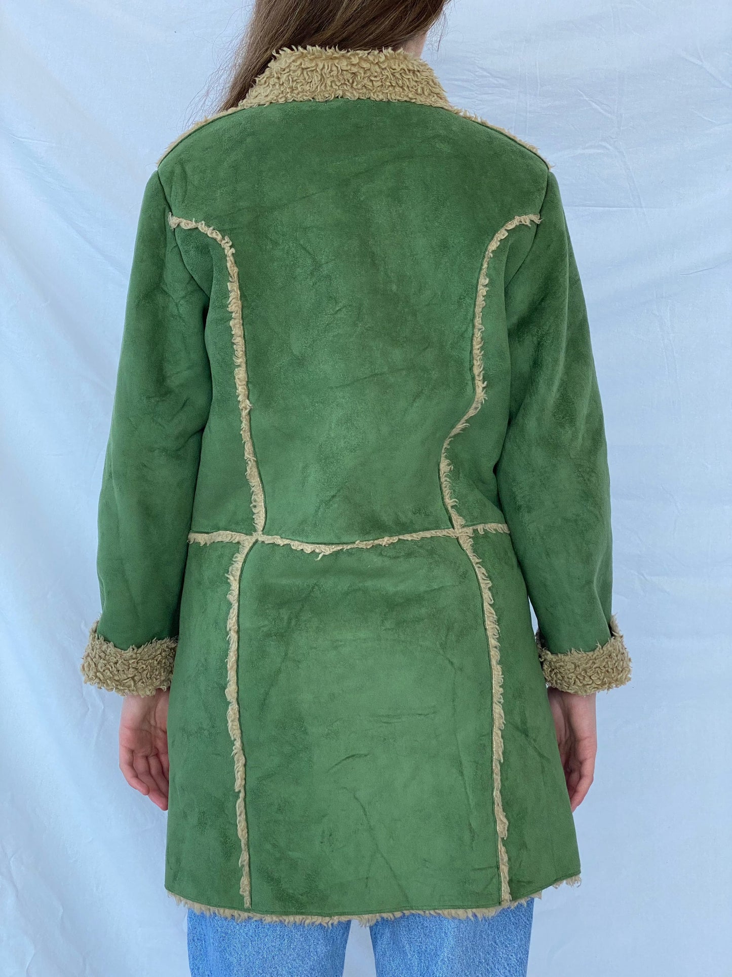 Vintage Afghan Style Coat - Balagan Vintage Jacket fur jacket, green, jacket