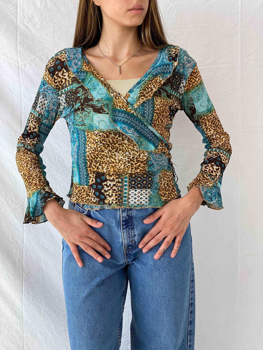 Vintage Jus De Pom Paris Wrap Top - Balagan Vintage Wrap Top 00s, 90s, Mira