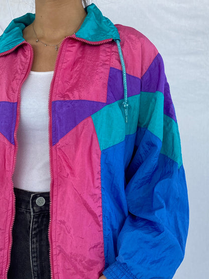 Vintage First Run Windbreaker Jacket - Balagan Vintage Windbreaker Jacket 00s, 80s, 90s, outerwear, oversized, unisex, vintage, vintage windbreaker, windbreaker, windbreaker jacket, women