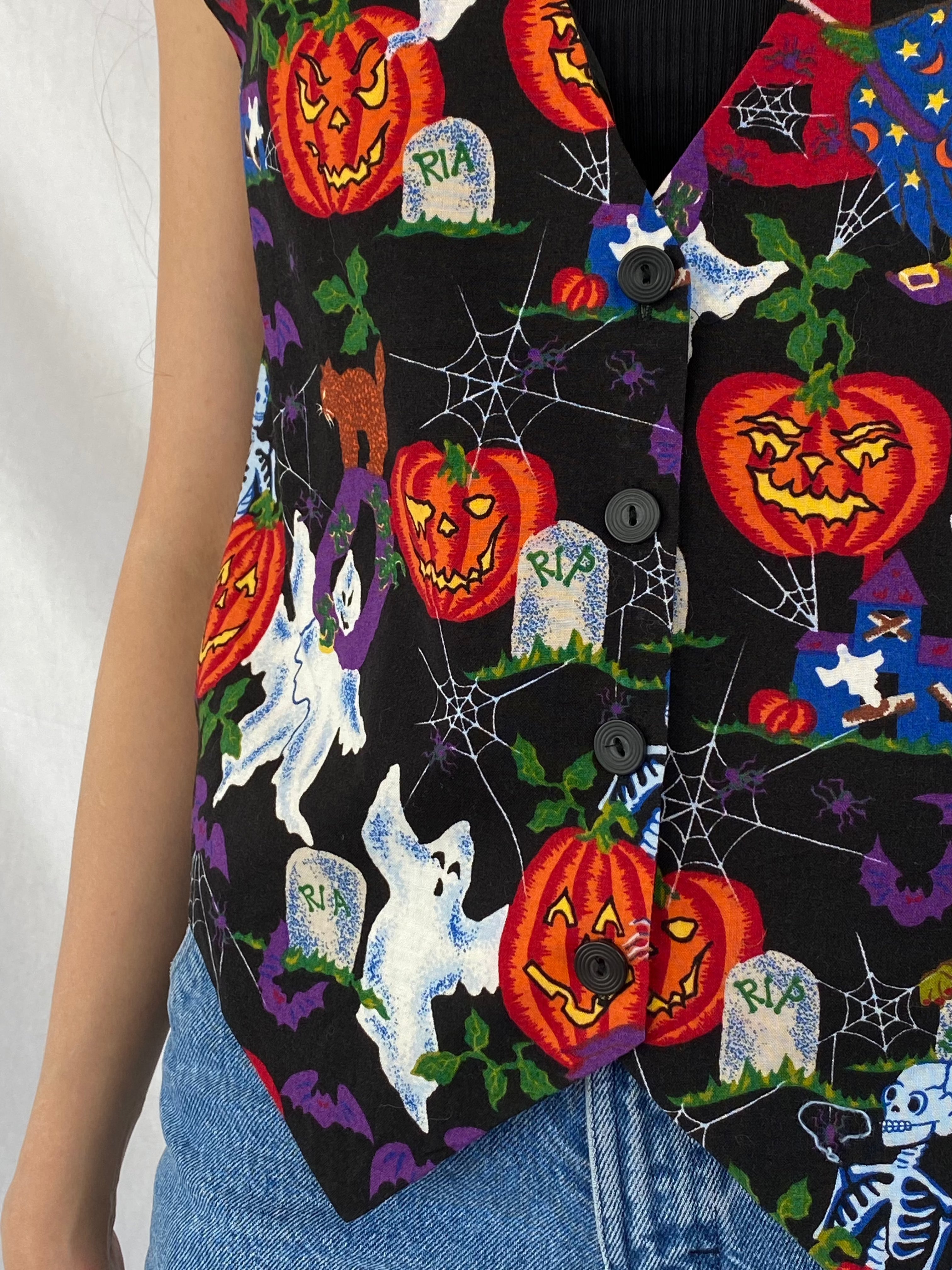 Basic Editions Halloween Vest - Balagan Vintage Vest 00s, 90s, outerwear, print, prints, streetwear, vest, vintage, women