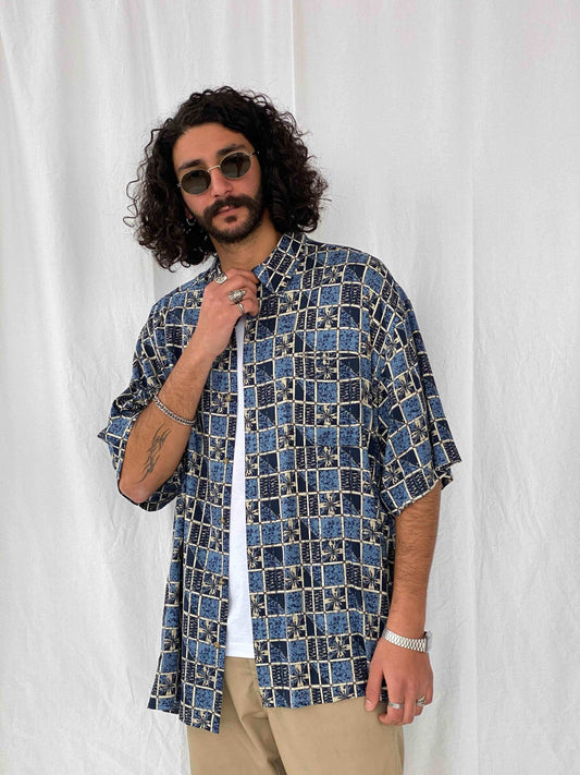 Vintage Puritan Printed Shirt - Balagan Vintage Half Sleeve Shirt 90s, half sleeve shirt, men, printed shirt