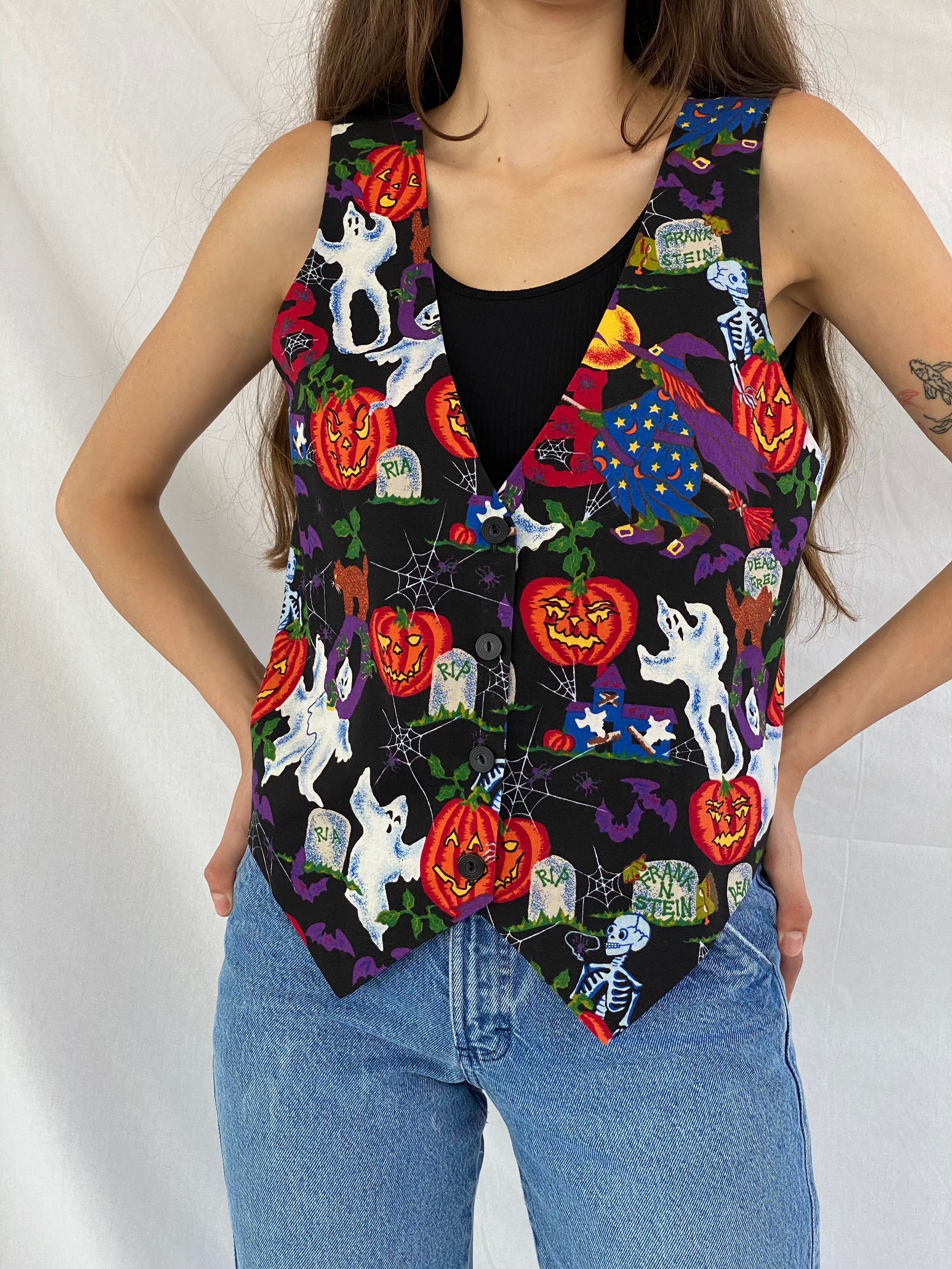 Basic Editions Halloween Vest - Balagan Vintage Vest 00s, 90s, outerwear, print, prints, streetwear, vest, vintage, women