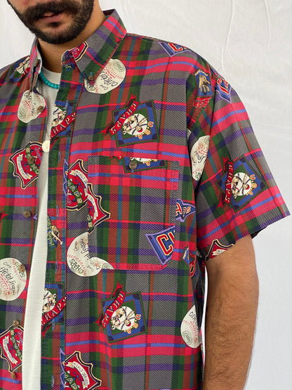 Vintage CHAPS By Ralph Lauren - Balagan Vintage Half Sleeve Shirt Chaps, chaps by ralph lauren, graphic, half sleeve shirt, men, mens shirt, oversized, printed shirt, prints, ralph lauren, retro, shirt, shirts, streetwear, summer prints, techno, techno wear, unisex, unisex shirts, vintage, women, women shirt