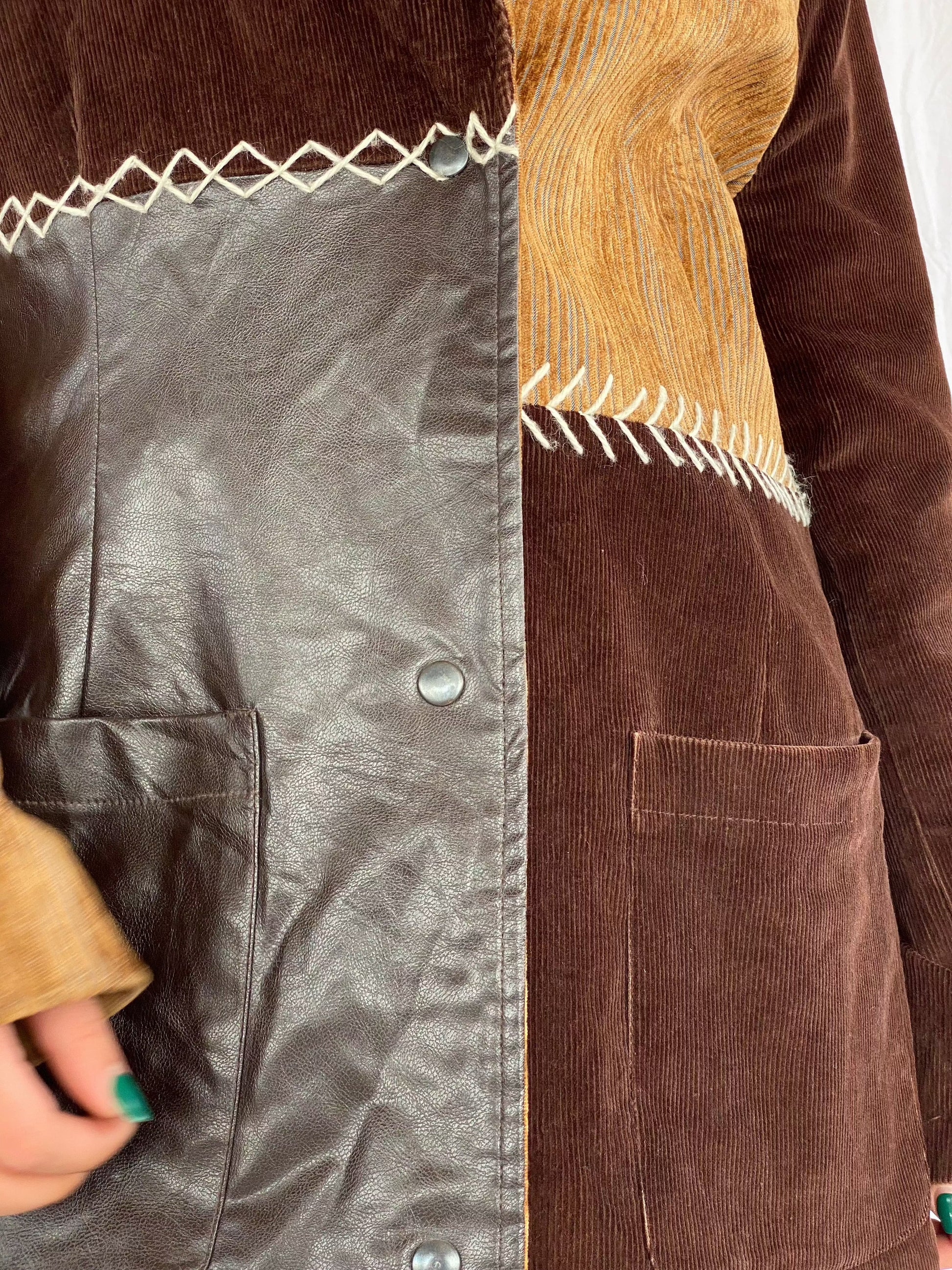 Vintage BUGARRI Collection Coat - Balagan Vintage Coat brown leather, coat, leather coat, patchwork, patchwork jacket