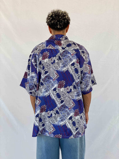 Vintage THAI Silk Printed Shirt - Balagan Vintage Half Sleeve Shirt 90s, Abdullah, half sleeve shirt, men, NEW IN, shirts