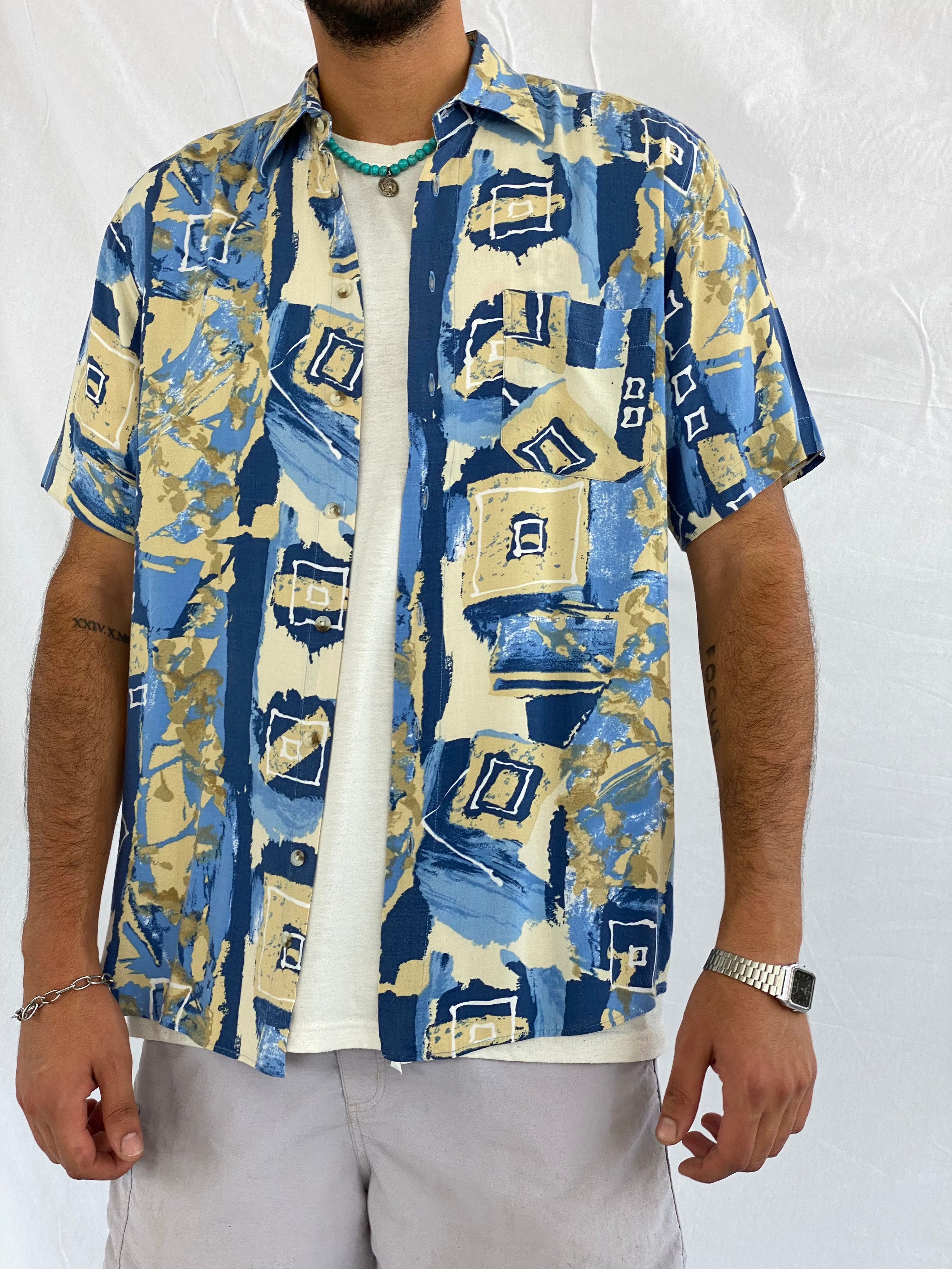 Vintage 90s Club D’amingo Casual Shirt - Balagan Vintage Half Sleeve Shirt 00s, 90s, crazy print, festival wear, graphic, graphic top, half sleeve shirt, men, mens shirt, outerwear, oversized, printed shirt, shirt, shirts, summer, techno, techno wear, Top, unisex, unisex shirts, vintage, vintage prints, women, women shirt, Y2K