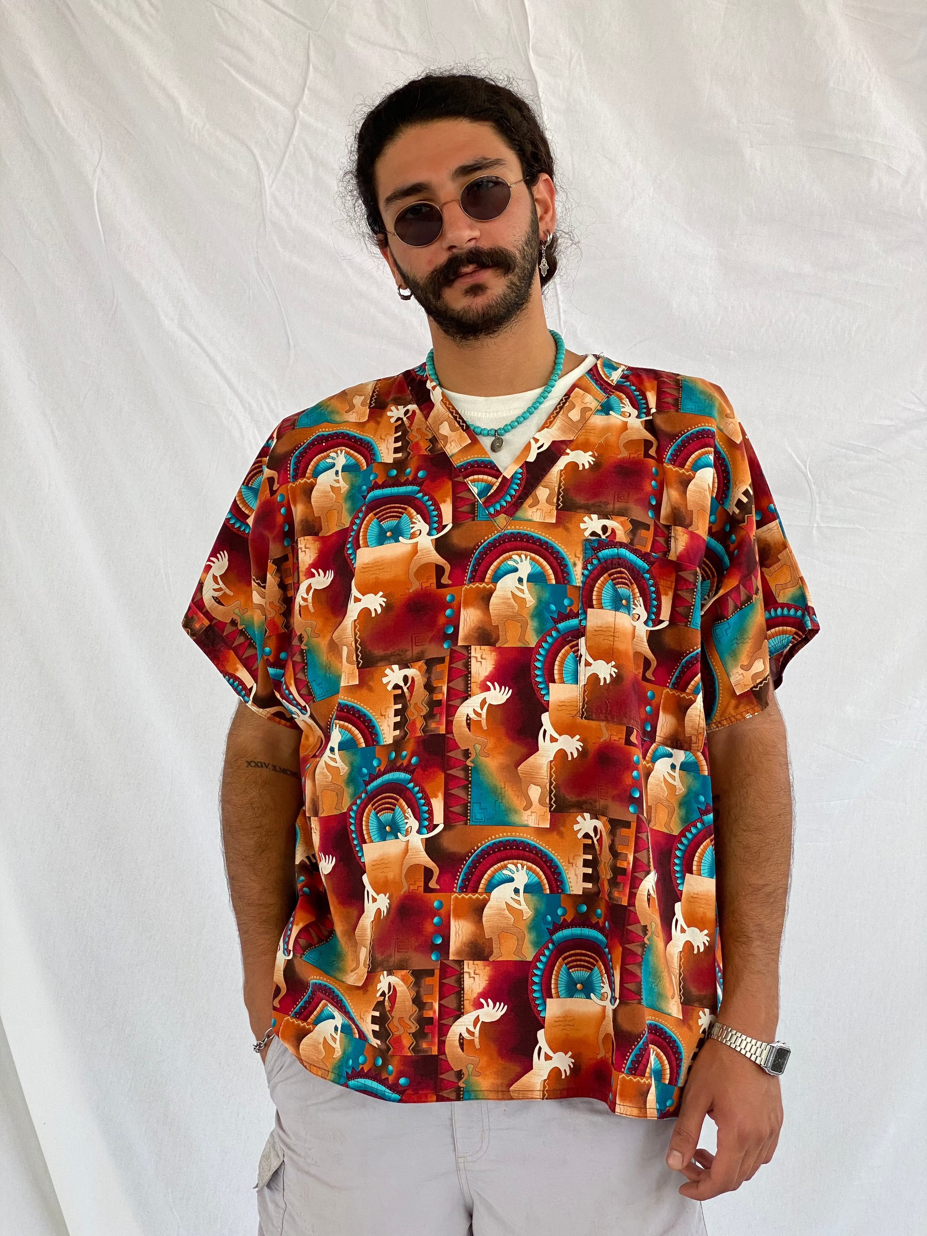 Vintage S.C.R.U.B.S. Scrub Top - Balagan Vintage Scrub Afro print, crazy print, retro, Scrub, vintage