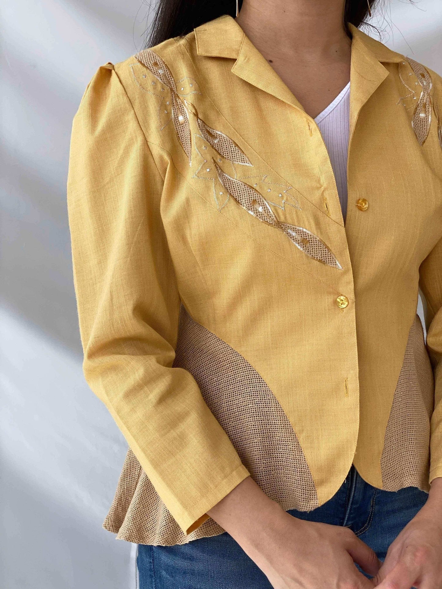 Vintage TOP FIT Best Quality Blazer - Balagan Vintage Blazer 00s, 90s, blazer, full sleeve blazer, outerwear, vintage, vintage blazer, women, yellow