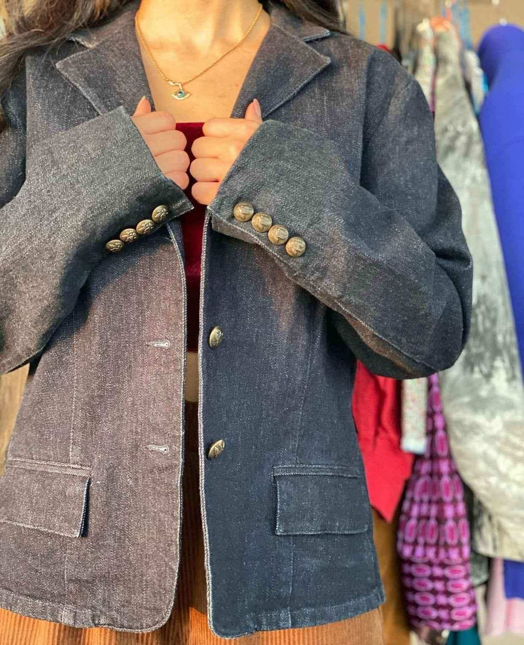 Ralph Lauren Denim Blazer - Balagan Vintage Blazer 00s, 90s, blazer, outerwear, Ralph Lauren, vintage, vintage blazer, women, Y2K