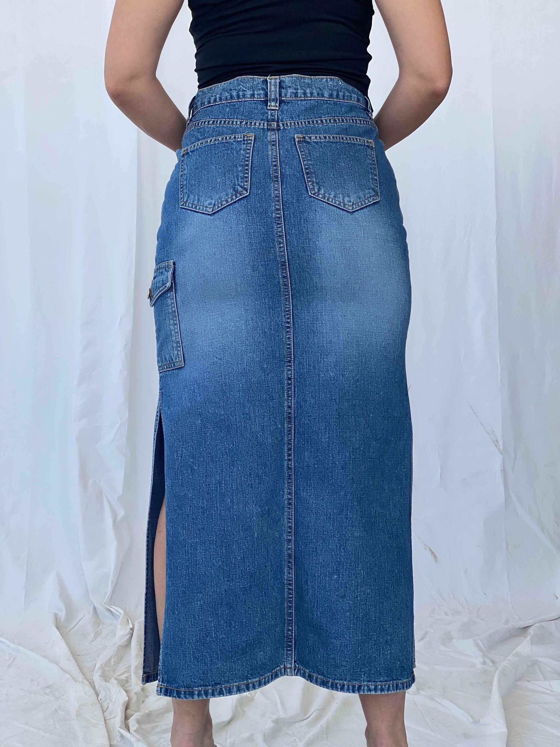 Vintage Bailey’s Point Denim Skirt - Balagan Vintage Denim Skirt 90s, Batoul, denim skirt