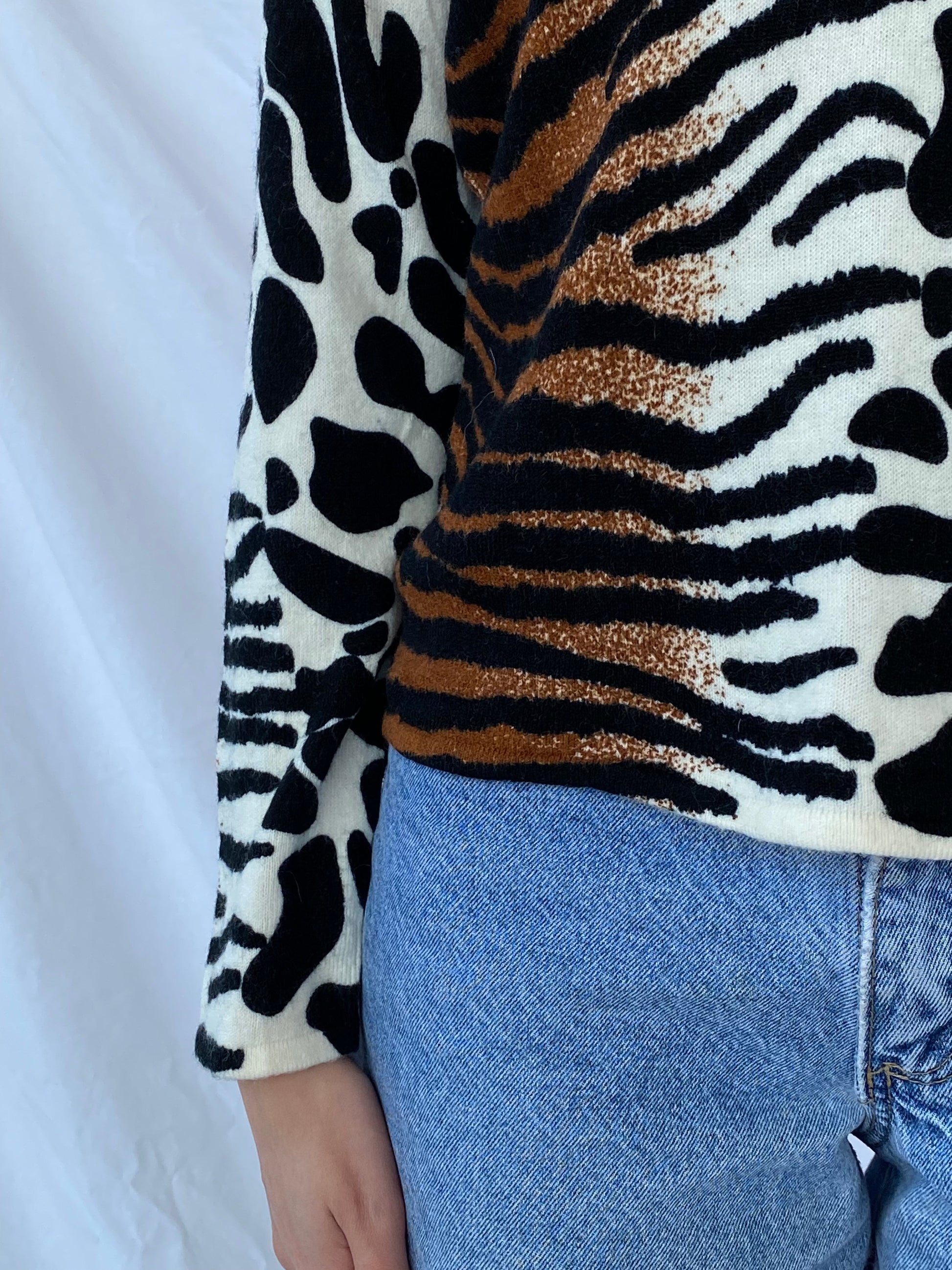 Vintage Designers Original Top - Balagan Vintage Full Sleeve Top 00s, animal print, full sleeve top