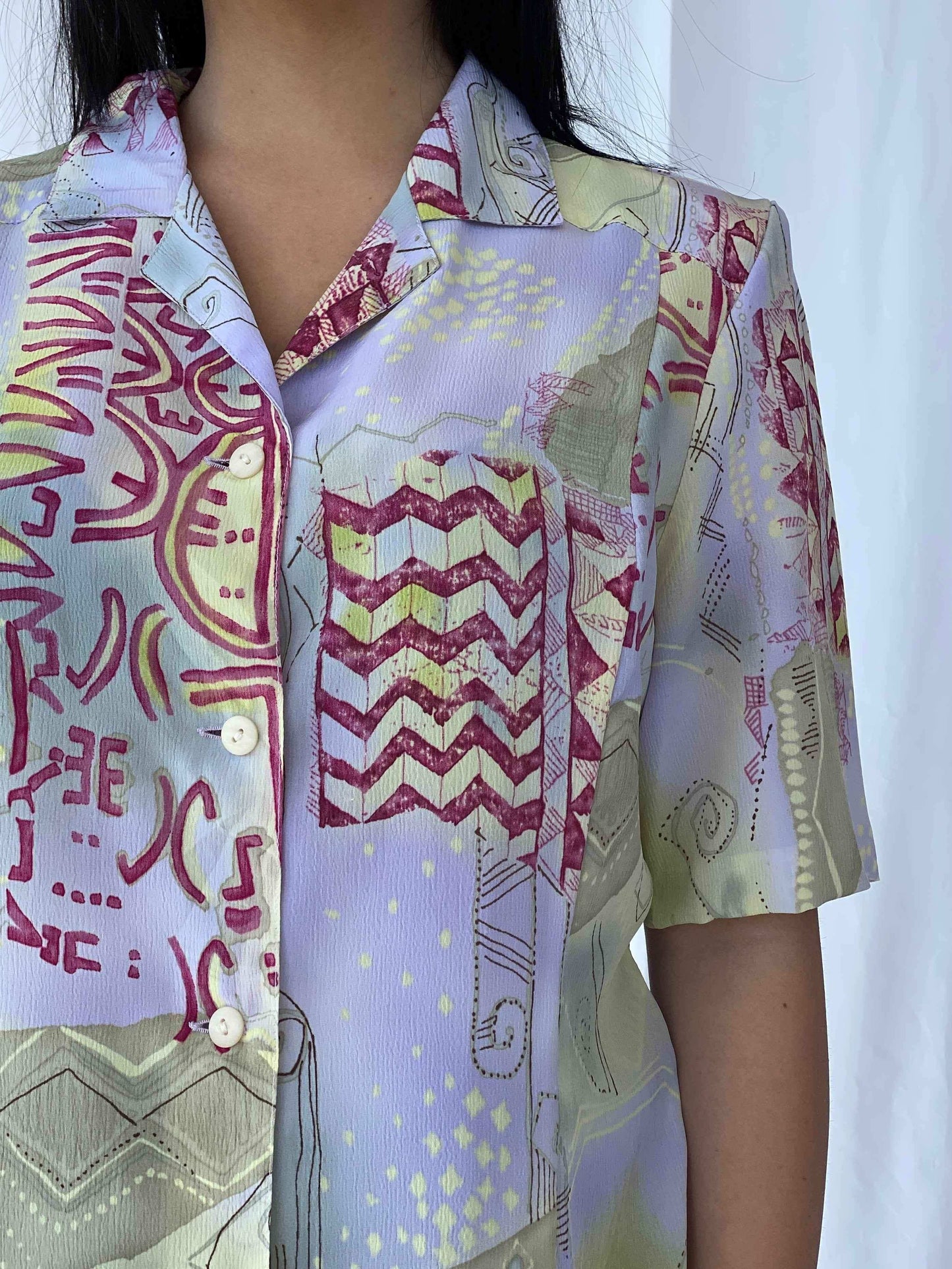 Vintage Gévana Shirt - Balagan Vintage Half Sleeve Shirt 90s, half sleeve shirt, print, printed shirt