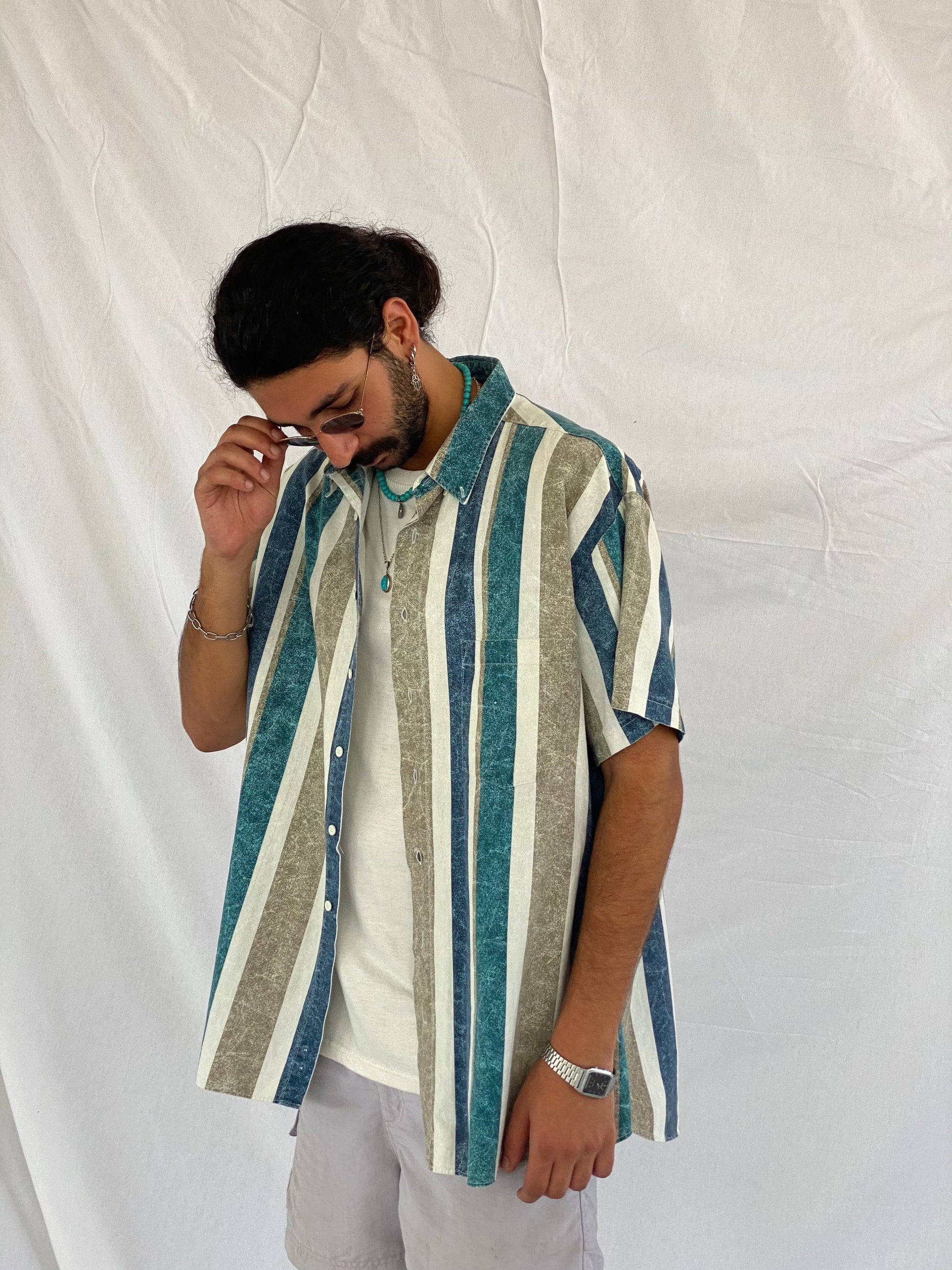 Vintage MAUI Trading Company Shirt - Balagan Vintage Half Sleeve Shirt graphic, half sleeve shirt, men, mens shirt, oversized, printed shirt, prints, retro, shirt, shirts, streetwear, striped shirt, stripes, summer prints, techno, techno wear, unisex, unisex shirts, vintage, women, women shirt