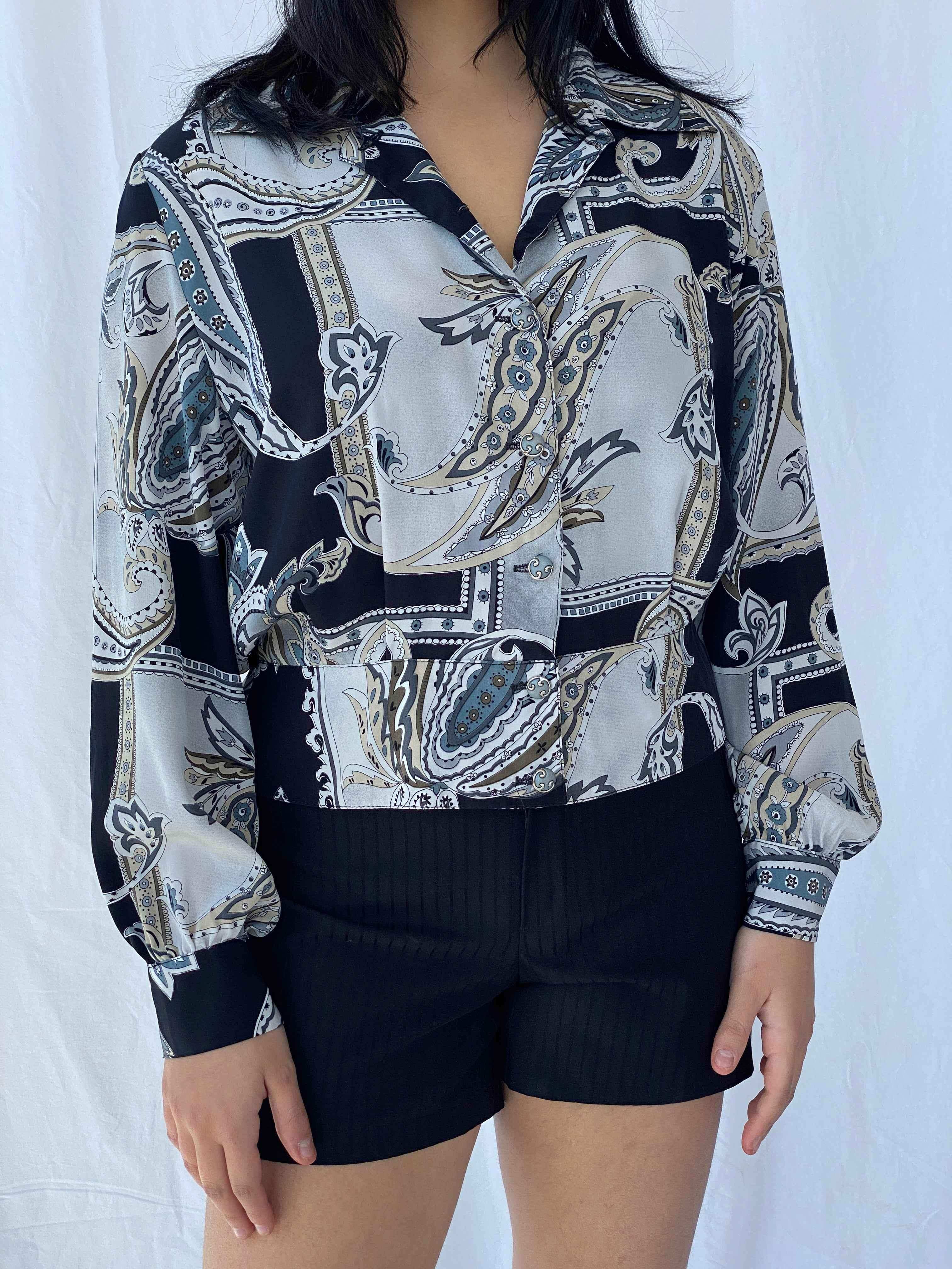 Vintage Printed Shirt - Balagan Vintage Full Sleeve Shirt 90s, full sleeve shirt, printed shirt