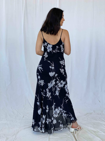 Vintage SYNDICATE Floral Gown - Balagan Vintage Evening Dress 90s dress, Batoul, black dress, floral, floral dress, formal, formal dress