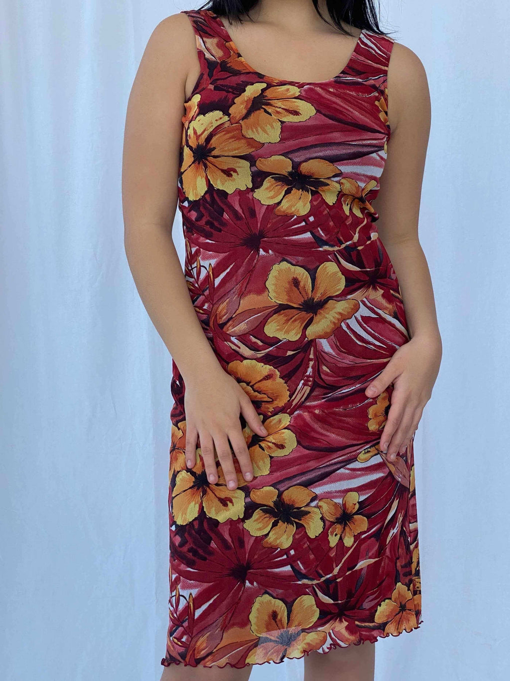 Vintage Y2K Street One Dress - Balagan Vintage Midi Dress 00s, floral dress, midi dress