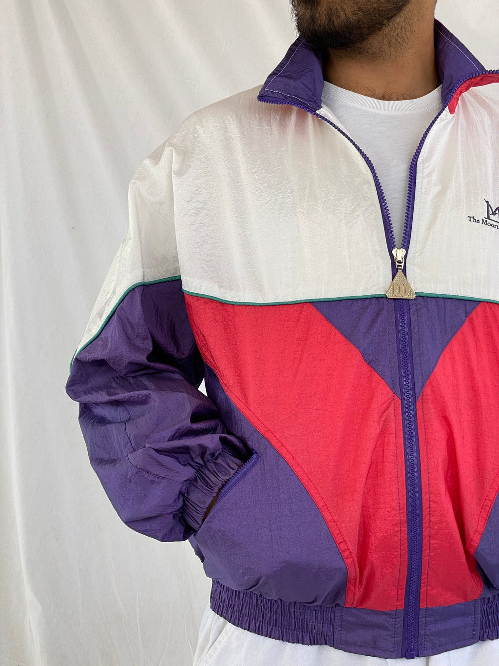Vintage 90s Wilson Windbreaker Jacket - Balagan Vintage Windbreaker Jacket 00s, 80s, 90s, festival wear, nylon, outerwear, oversized, streetwear, techno, techno wear, Top, unisex, vintage, vintage windbreaker, windbreaker, windbreaker jacket, women