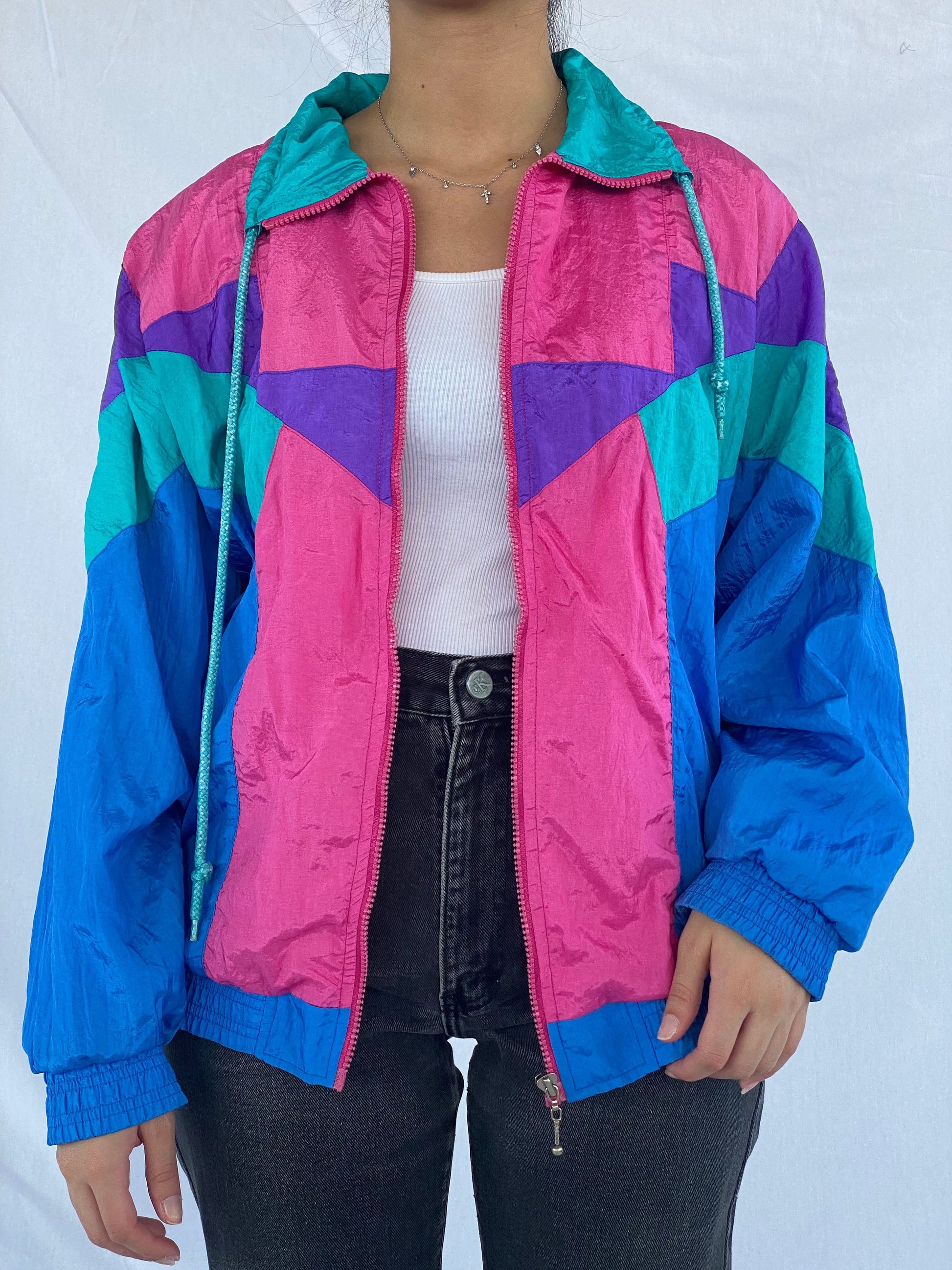 Vintage First Run Windbreaker Jacket - Balagan Vintage Windbreaker Jacket 00s, 80s, 90s, outerwear, oversized, unisex, vintage, vintage windbreaker, windbreaker, windbreaker jacket, women