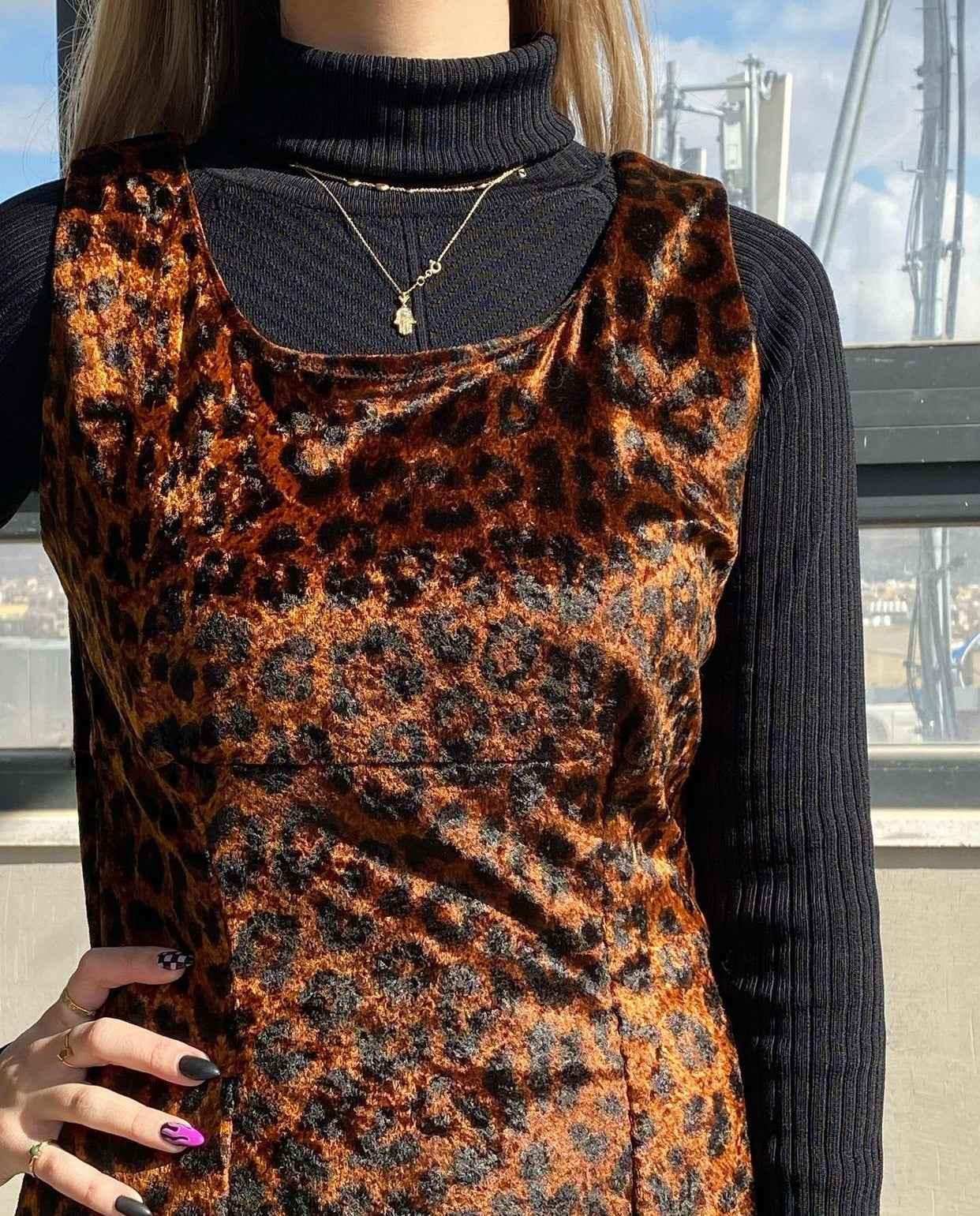 Vintage Emanuelle Colección Designer Dress - Balagan Vintage Velvet Dress 00s, animal print, dress, streetwear, velvet, velvet dress, vintage, vintage dress, winter, women, women dress