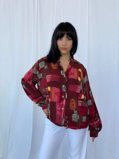 Vintage Printed Shirt - Balagan Vintage Full sleeve Shirt 90s, full sleeve shirt, printed shirt