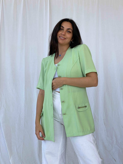 Vintage Blazer Shirt - Balagan Vintage Half Sleeve Blazer Batoul, blazer, half sleeve blazer