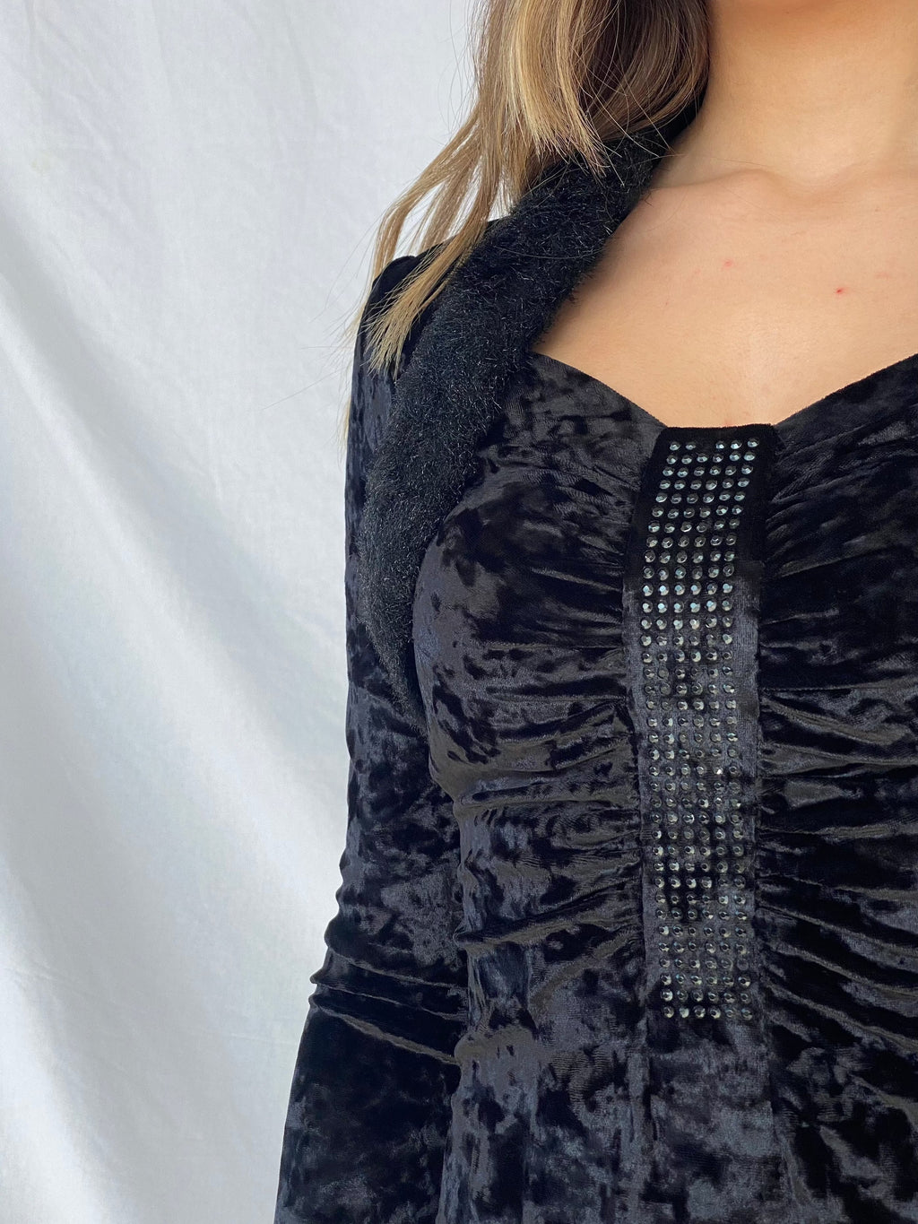 Vintage New Day Velvet Dress - Balagan Vintage Velvet Dress 90s, dress, outerwear, velvet, velvet dress, vintage, vintage dress