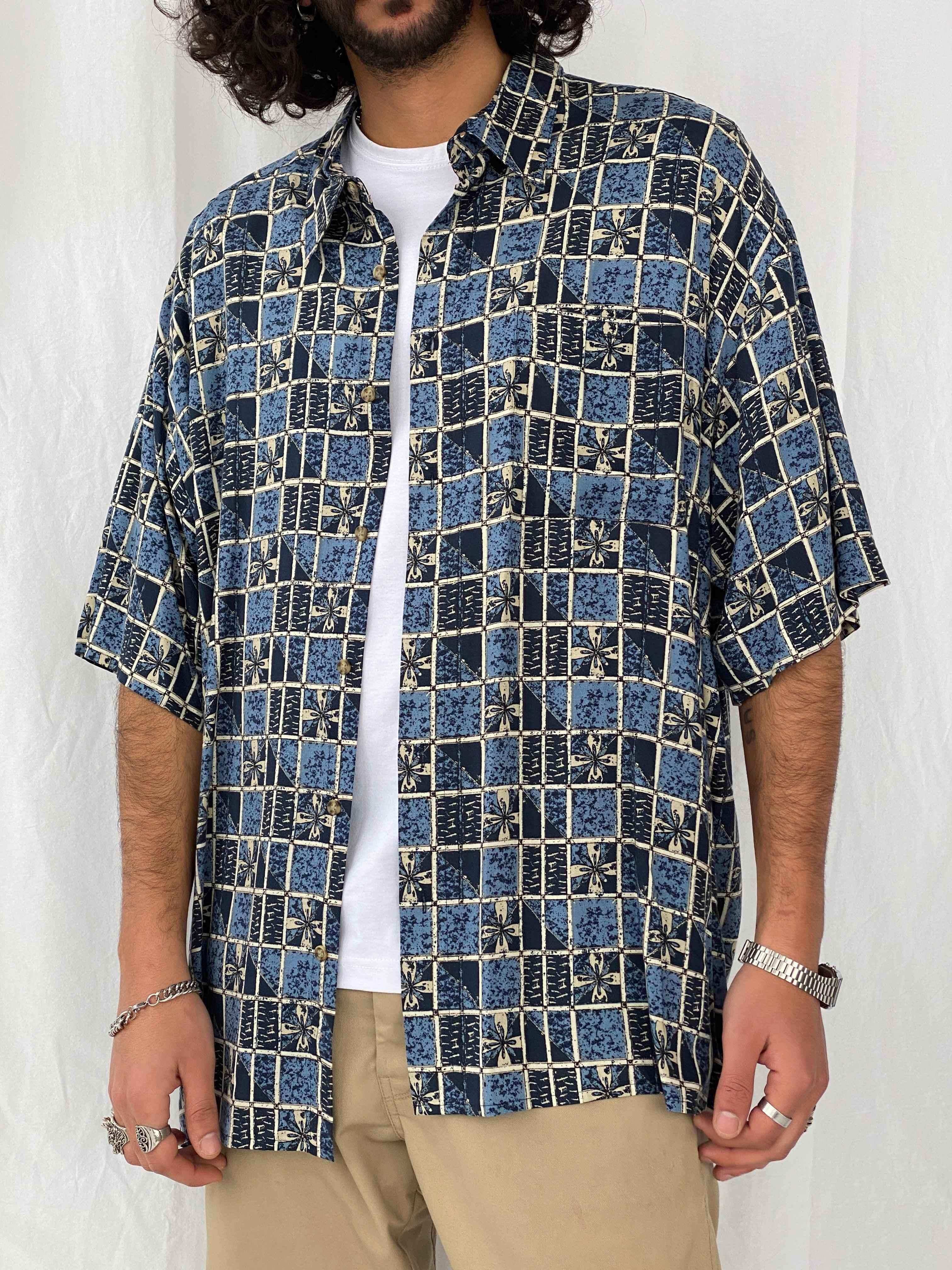 Vintage Puritan Printed Shirt - Balagan Vintage Half Sleeve Shirt 90s, half sleeve shirt, men, printed shirt
