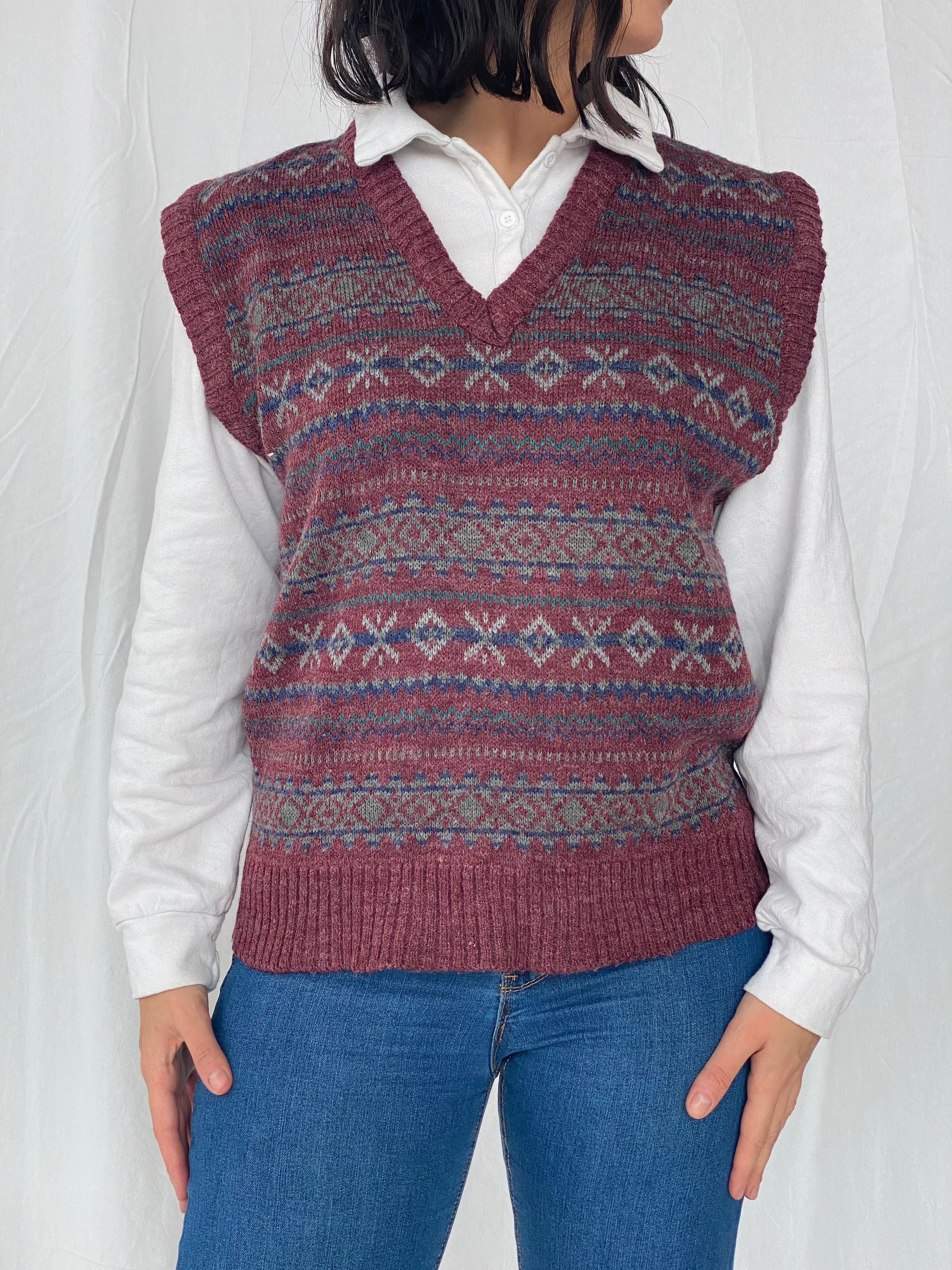 Vintage Van Heusen Sweater Vest - Balagan Vintage Vest 90s, knit, knitted, vest, vintage