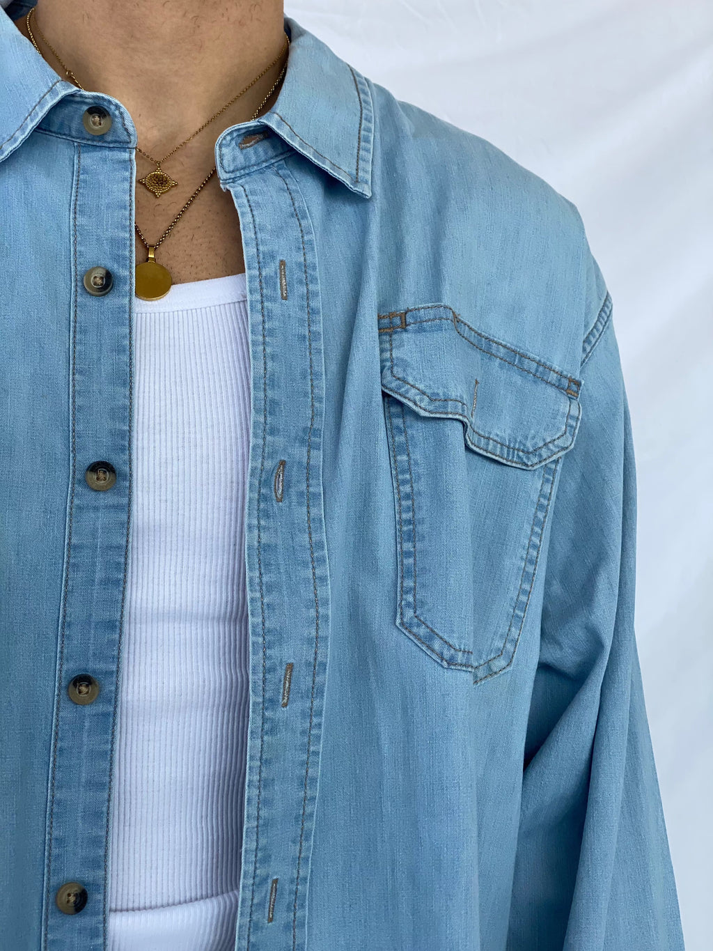 Wrangler Denim Shirt - Balagan Vintage Full Sleeve Shirt 90s, outerwear, shirt, vintage, wrangler