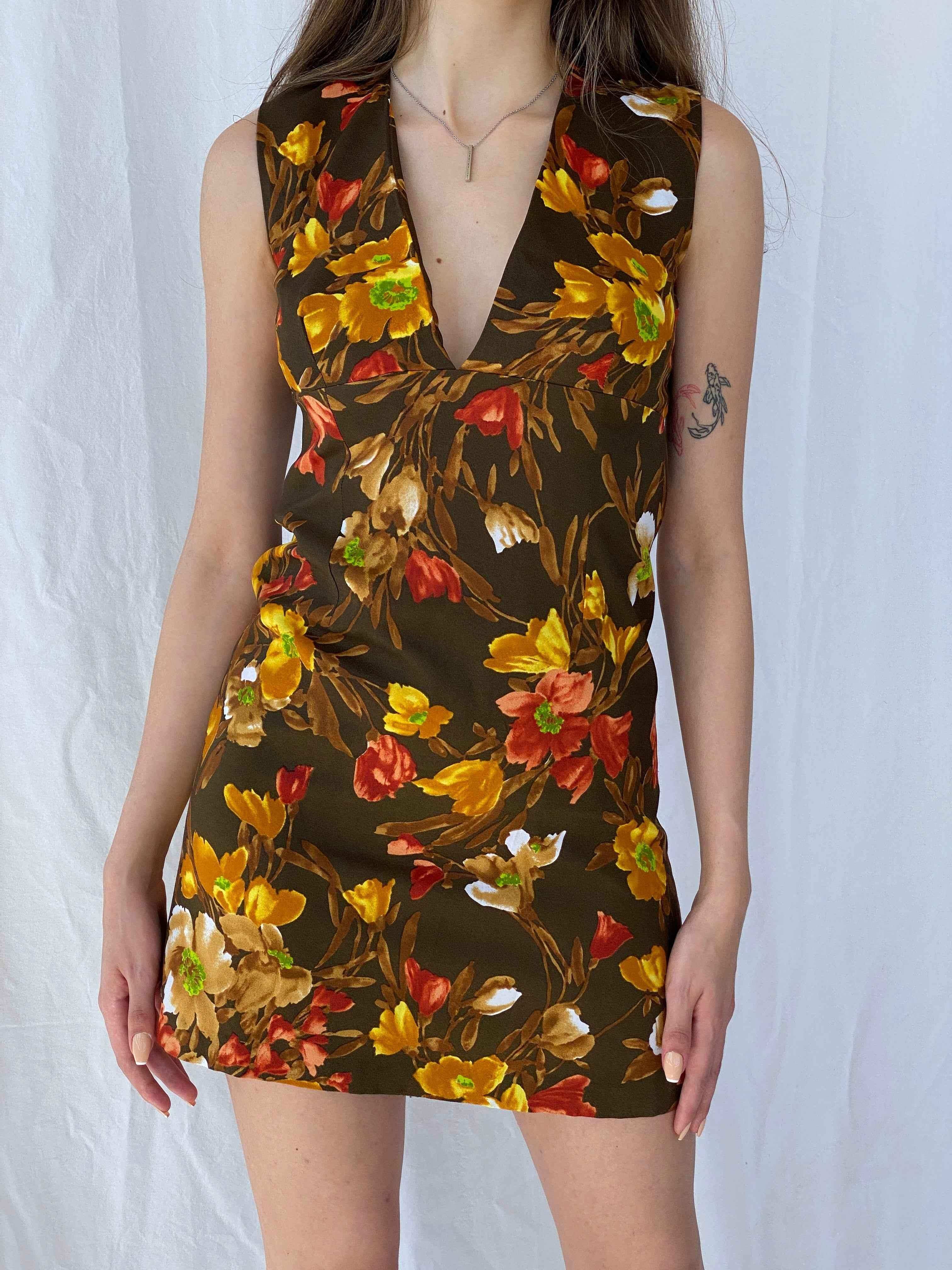 Vintage Handmade Floral Dress - Balagan Vintage Mini Dress 90s, floral, floral dress, Mira
