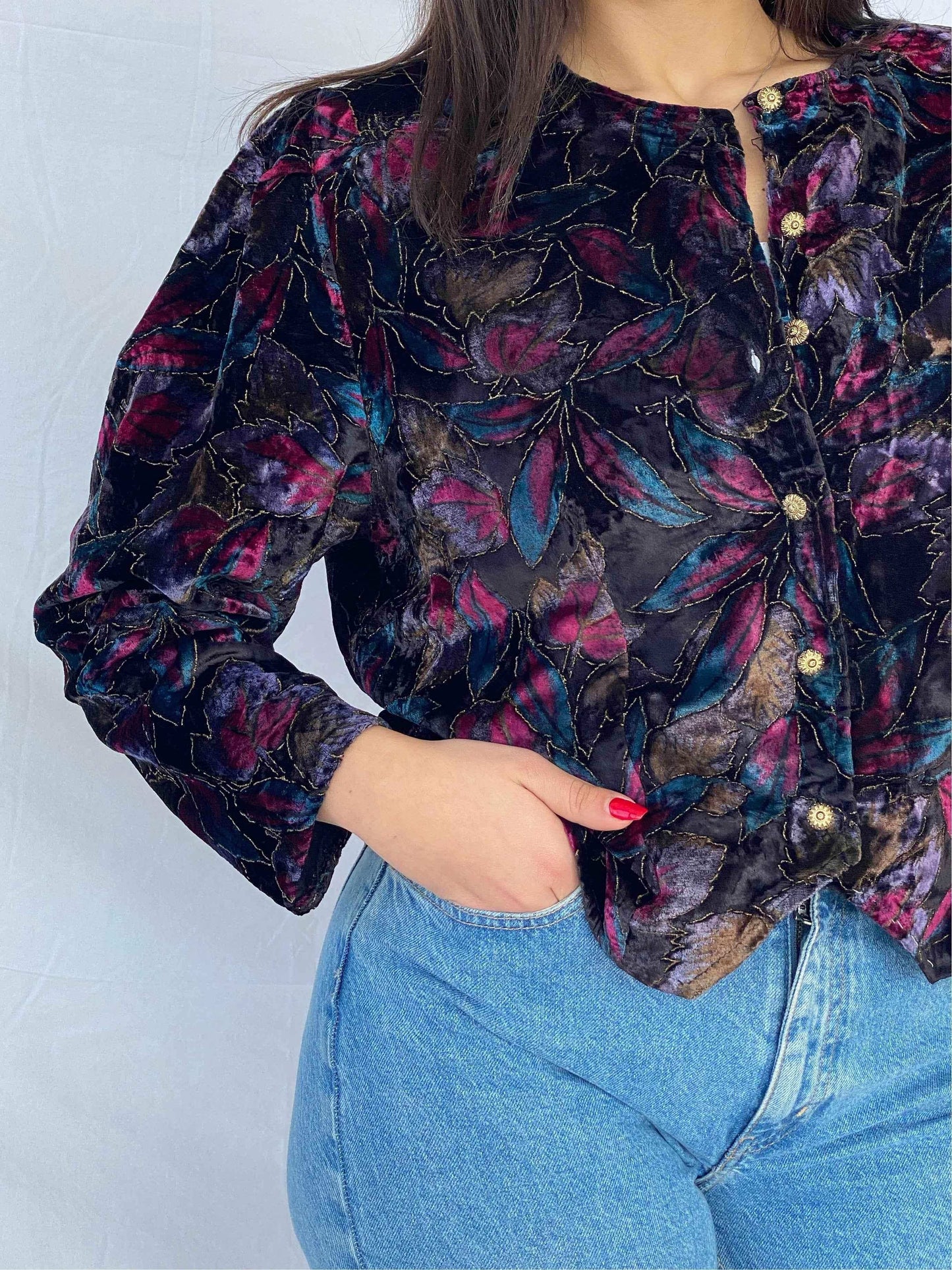 Vintage Velvet Shirt - Balagan Vintage Velvet Shirt 80s, 90s, outerwear, velvet, vintage