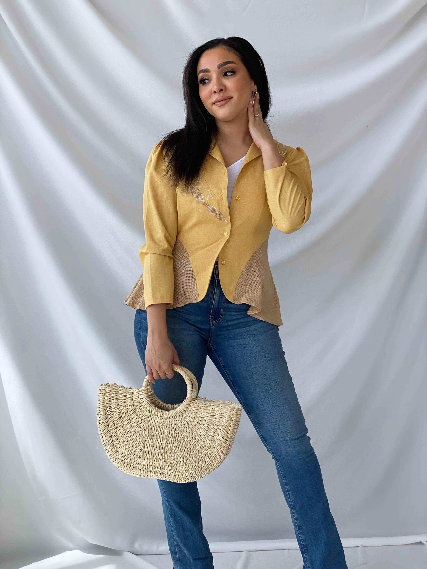 Vintage TOP FIT Best Quality Blazer - Balagan Vintage Blazer 00s, 90s, blazer, full sleeve blazer, outerwear, vintage, vintage blazer, women, yellow