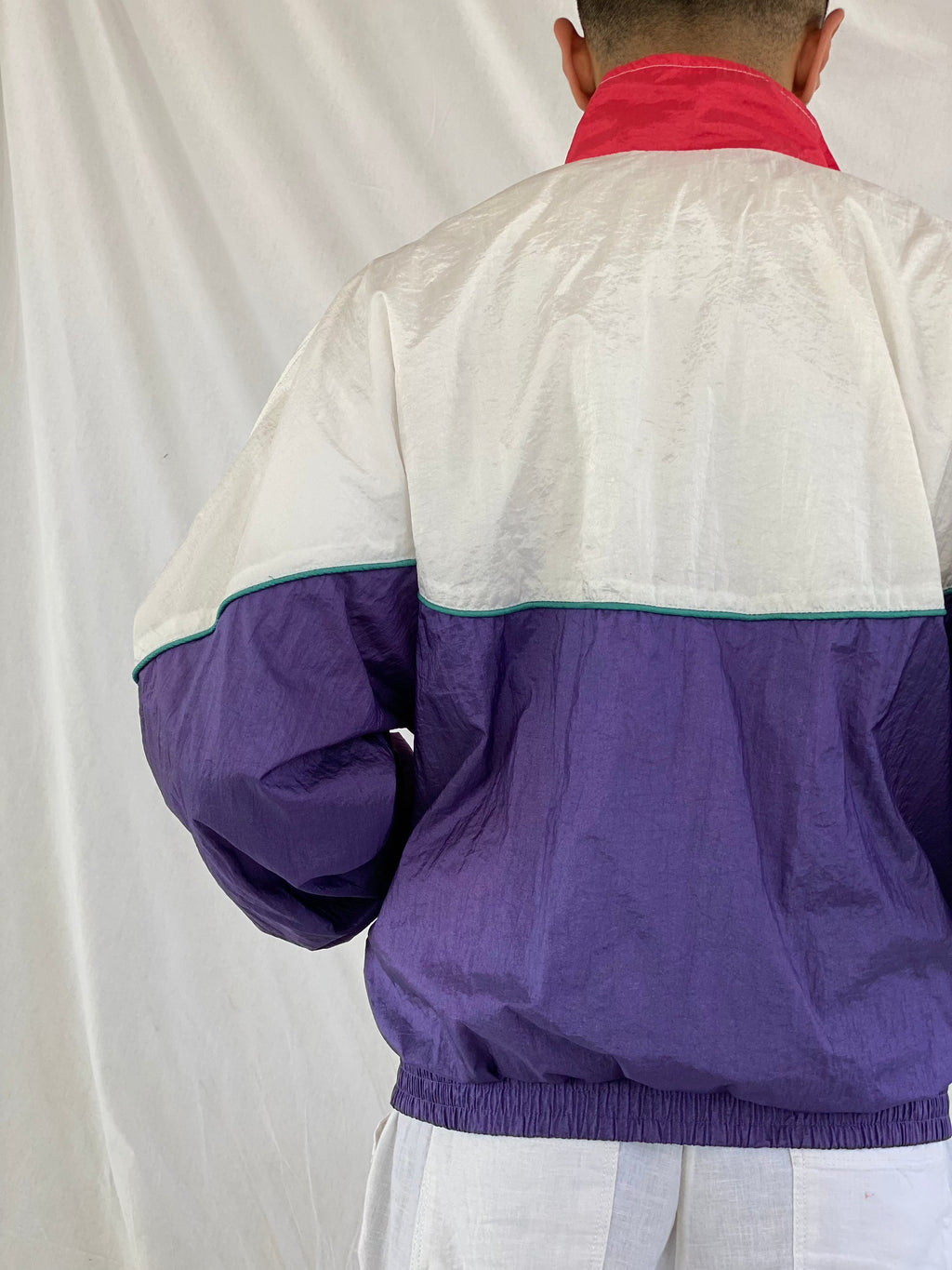 Vintage 90s Wilson Windbreaker Jacket - Balagan Vintage Windbreaker Jacket 00s, 80s, 90s, festival wear, nylon, outerwear, oversized, streetwear, techno, techno wear, Top, unisex, vintage, vintage windbreaker, windbreaker, windbreaker jacket, women