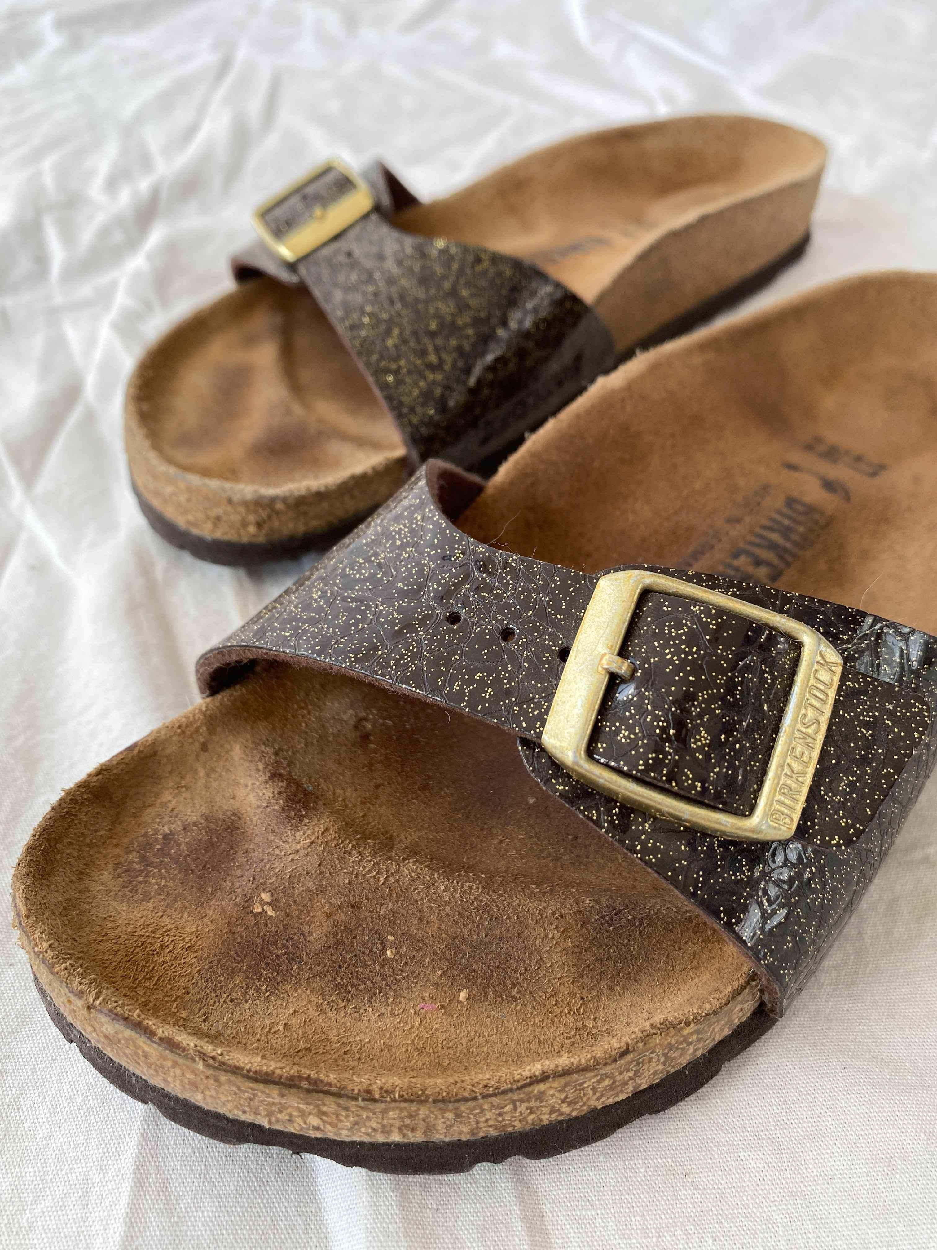 Birkenstock Madrid Cosmic Sparkle Bikro-Flor Sandals - Balagan Vintage Sandals Birkenstock, sandals, shoes